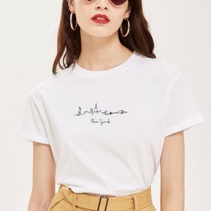 Topshop nyc embroidery tshirt